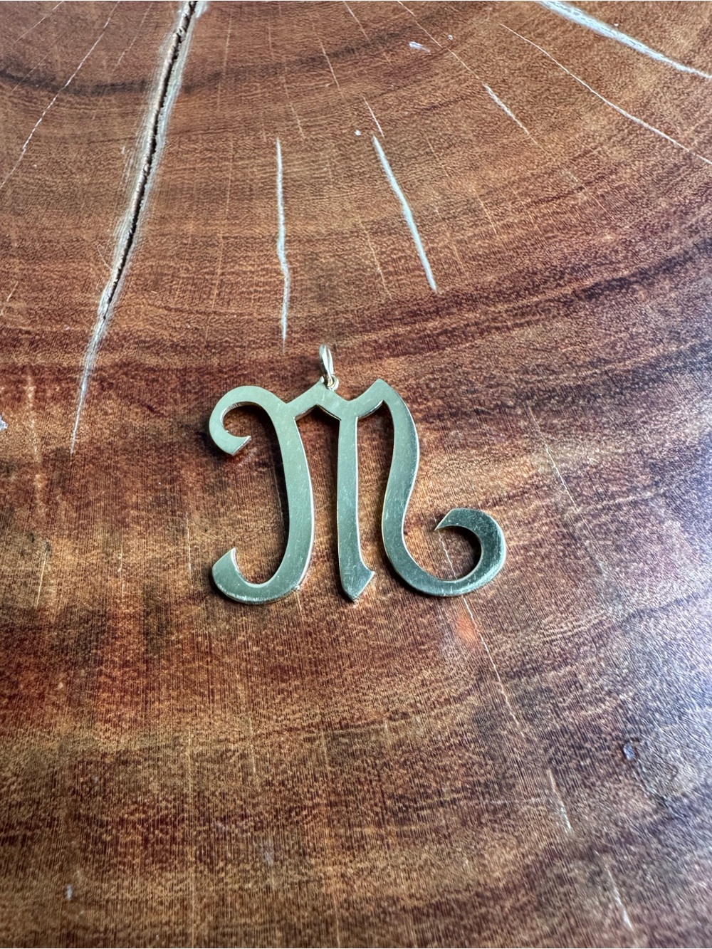 14k 'M' Initial Pendant